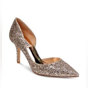 Badgley Mischka  Glitter D'Orsay Pointed-Toe Pump size 7.5